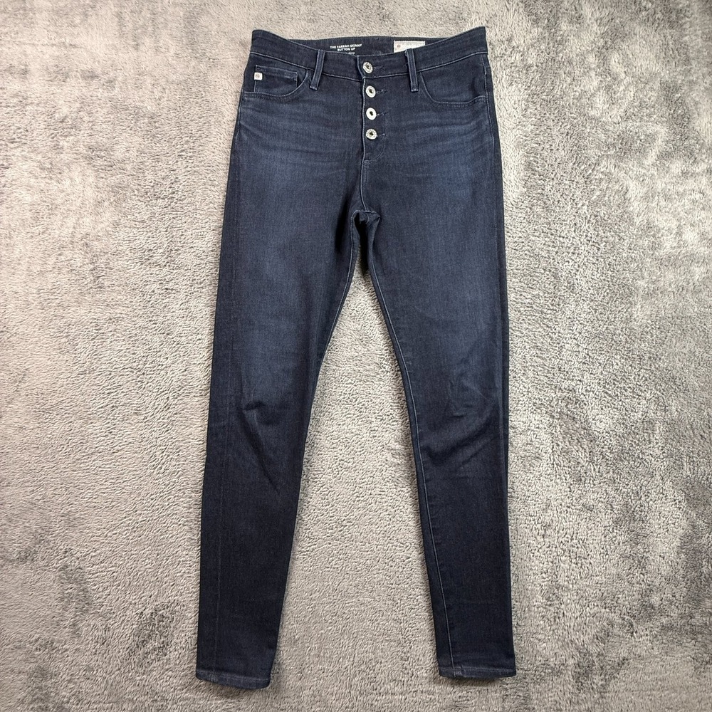 AG Adriano Goldschmied The Farrah 28 High Rise Skinny Jeans Button Fly Blue